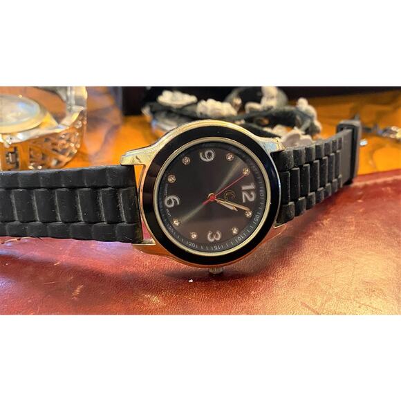 Unisex 40mm Gold Tone Charming Charlie Watch, Crystal Accented Face - Picture 1 of 3